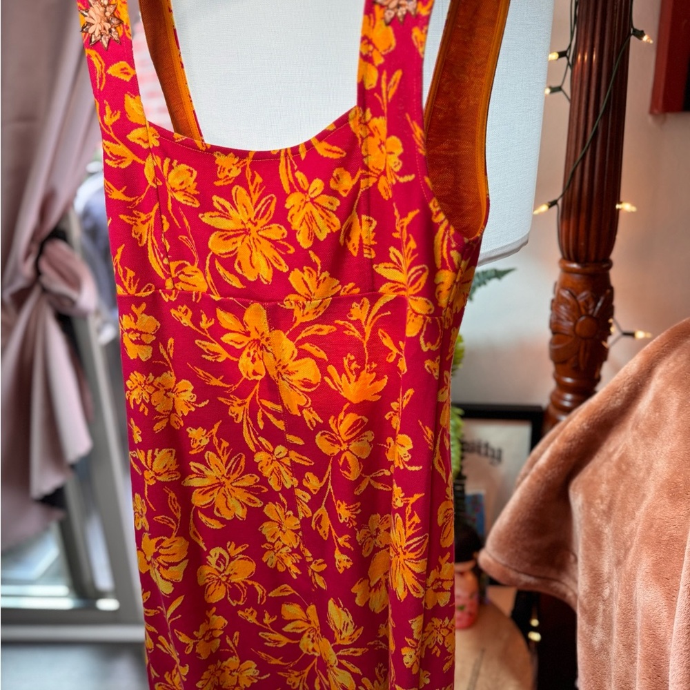 Zara Red and Yellow Floral Dress